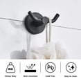 thumbnail image 2 of Marmolux Acc - Paquete de 2 ganchos de baño negros para toallas | Ganchos negros modernos, ganchos dobles para bata y toalla, Ideal como soporte para toallas de baño, gancho para pared de la Ducha, so, 2 of 5