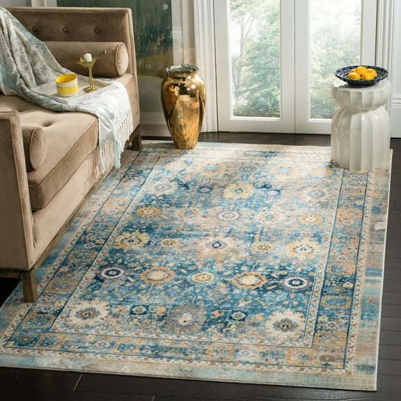 SAFAVIEH Claremont Toria Oriental Area Rug, Blue/Gold, 5'1" x 7'9"