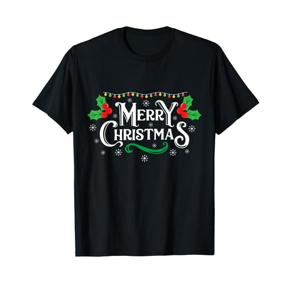 Merry Christmas T-Shirt,Women's short-sleeved T-shirt to celebrate the coming of Christmas