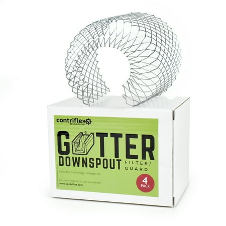 Gutter Downspout Guards - Pack of 4 Aluminum Strainers.  Prevents Clogging by Leaves, Pine Needles, Twigs and Other (Best Leaf Guard For Pine Needles)