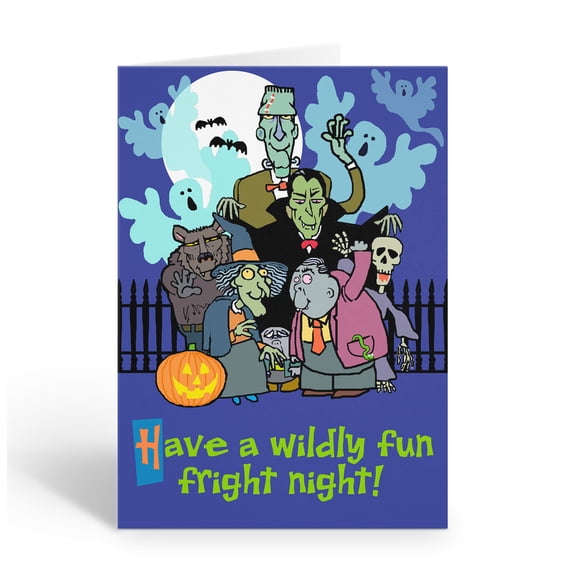 Spooky Trick-or-Treaters Halloween Card - 12 Cards with Envelopes - Halloween -