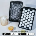 thumbnail image 4 of Ice Cube Tray with Lid & Bin, Ice Ball Maker Mold for Freezer with Container Circle Ice Cube Tray Making 66pcs 1" Sphere Ice Chilling Cocktail Tea Coffee (Black), 4 of 5