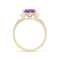 thumbnail image 2 of ANGARA Natural 2.6 Ct. Amethyst with Diamond Halo Ring in 14K Yellow Gold for Women (Ring Size: 3), 2 of 10