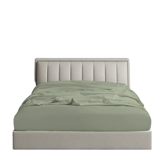 King Fitted Sheet Only - Hotel Quality Fitted Sheet King Size - Ultra Soft & Breathable - 100% Giza Cotton - Cooling Fitted Sheets for King Size Bed (Sage)