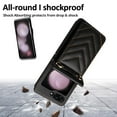 thumbnail image 5 of for Samsung Galaxy Z Flip 5 PU Leather Case, Luxury Shoulder Strap & Wristlet 3 Card Slots Magnetic Snap Shockproof Protective Elegant Phone Case Cover for Samsung Galaxy Z Flip 5, Black, 5 of 8