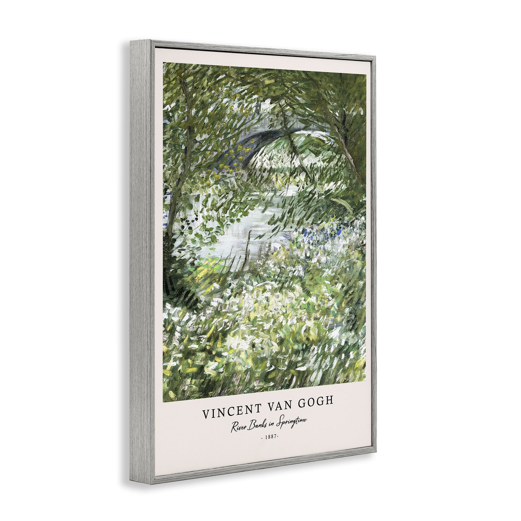 Stupell Industries Classic River Banks At Springtime Gray Framed Giclee Art, design by Vintage Hustle
