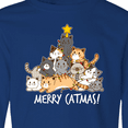 thumbnail image 4 of Inktastic Merry Catmas with Cat Tree and Yellow Star Long Sleeve Youth T-Shirt, 4 of 5