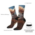 thumbnail image 4 of Rateoe Fluffy Alpaca Mountain Meadow for Women Casual Calf Socks - Cute Crew Socks - Thin Soft Above Ankle Socks Size 5-11, 4 of 6