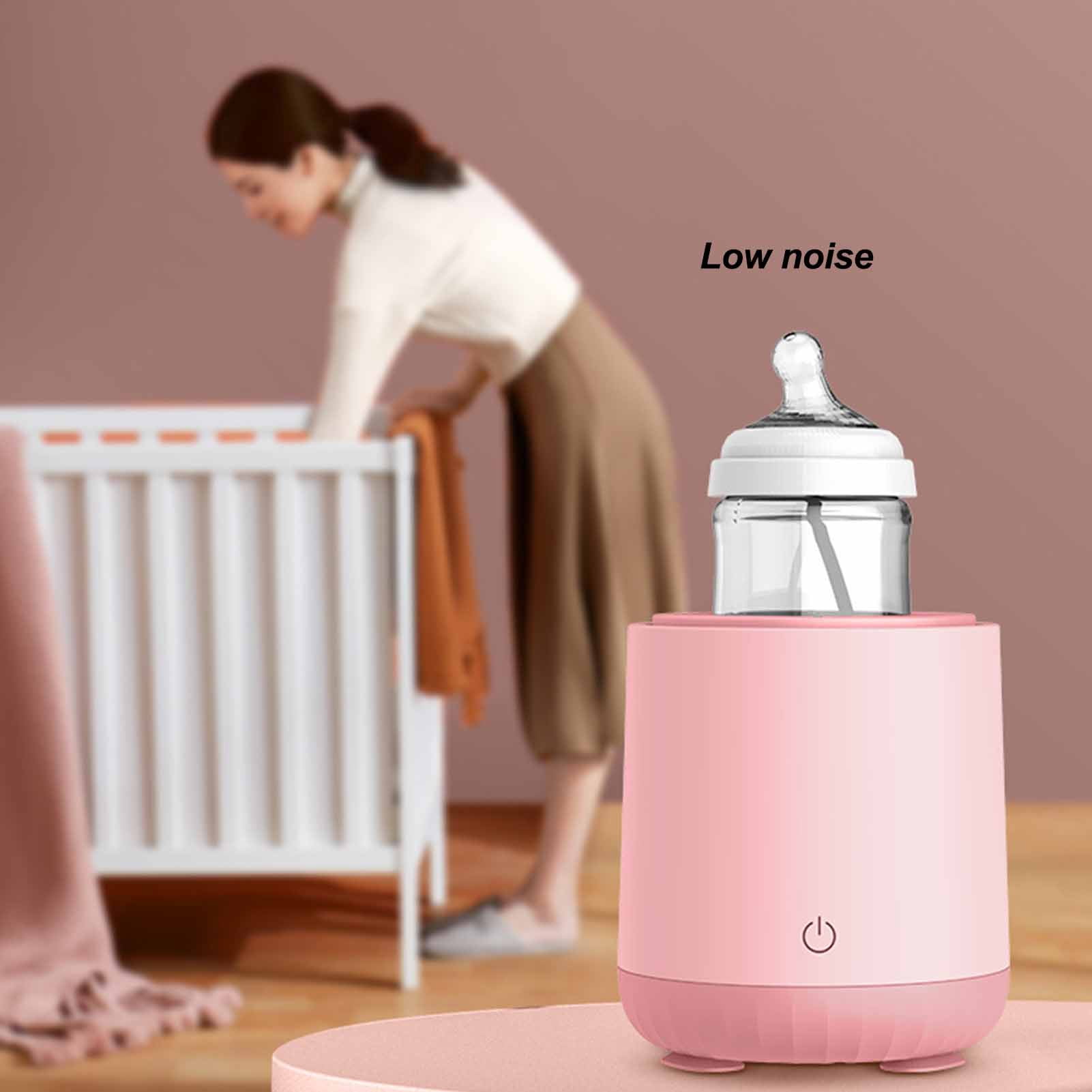 LAZIOEGR Electric Baby Milk Bottle Shaker Pink 3 Gears Prevent Bloating USB Charging Automatic Infant Formula Mixer Baby Bottle Shaker 5.1 Inches / 13 cm Height