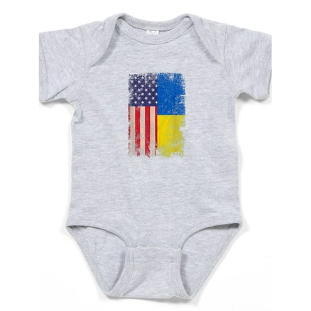 

CafePress - Ukrainian American Flag Ukraine Usa Root Body Suit - Cute Infant Bodysuit Baby Romper