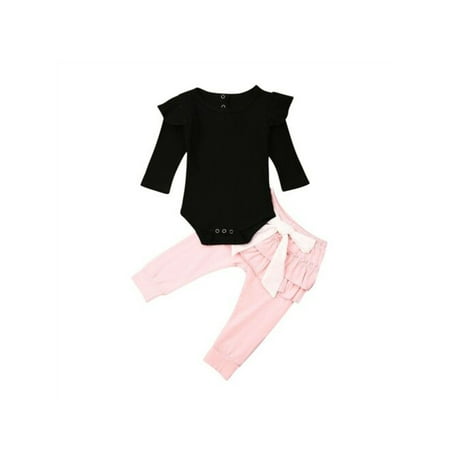 

Yejaeka Toddler Girl Casual Suit Ruffle Long Sleeve Jumpsuit Trouser Suit