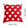 thumbnail image 3 of Funda Almohada Suave Con Bordado Corazón 2 Uds. Patrón 18x18 Pulgadas Decorativa para El Día San Valentín, 3 of 9