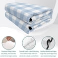 thumbnail image 4 of Queen Quilt Set 90''x96'', Light Blue Plaid Lightweight Summer Bedspread Coverlet Set with 2 Pillow Shams, Modern Minimalist Country Breathable All Season Quilt Bedding for Bedroom/Guest Room, 4 of 9