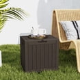 thumbnail image 3 of SHOUFTW 31-Gallon Waterproof Deck Box, UV-Resistant Resin Outdoor Storage, Lockable Wide-Opening Lid, Garden Patio Storage Bench, Brown, 3 of 12