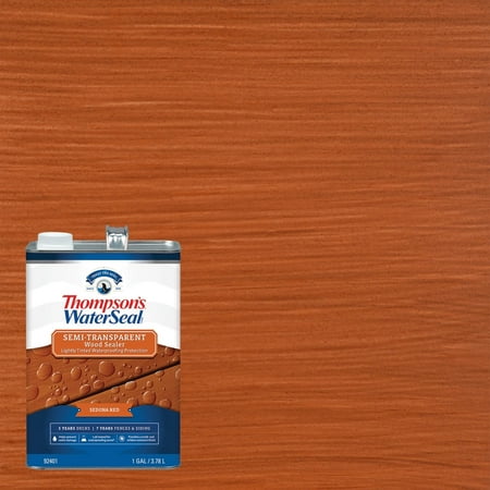 Thompson's WaterSeal Semi-Transparent Wood Sealer, Sedona Red, 1 Gallon
