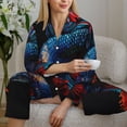 thumbnail image 6 of Pofeuu Colorful Betta Fish Print Womens Pajamas Set Long Sleeve Sleepwear Button Down Nightwear Soft Pj Lounge Sets Button Down Pajamas Women-Large, 6 of 7