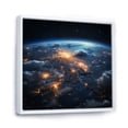 thumbnail image 2 of Designart "Earth Lights from the Cosmos II" Space Planet Floater Framed Canvas Wall Art, 2 of 7