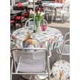 thumbnail image 4 of Easter Outdoor Tablecloth - 60 Inch Round Dining Table Cover, Spring Rabbit Butterfly Botanical Florals Grey Plaid Waterproof Outdoor Table Cloth with Umbrella Hole & Zipper for Picnic/Patio/Party, 4 of 7