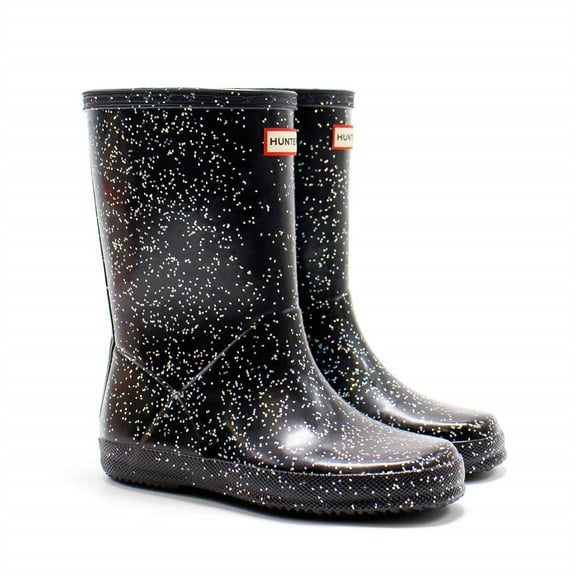 Hunter Toddlers Original First Giant Glitter Rain Boots, Black,5 M US