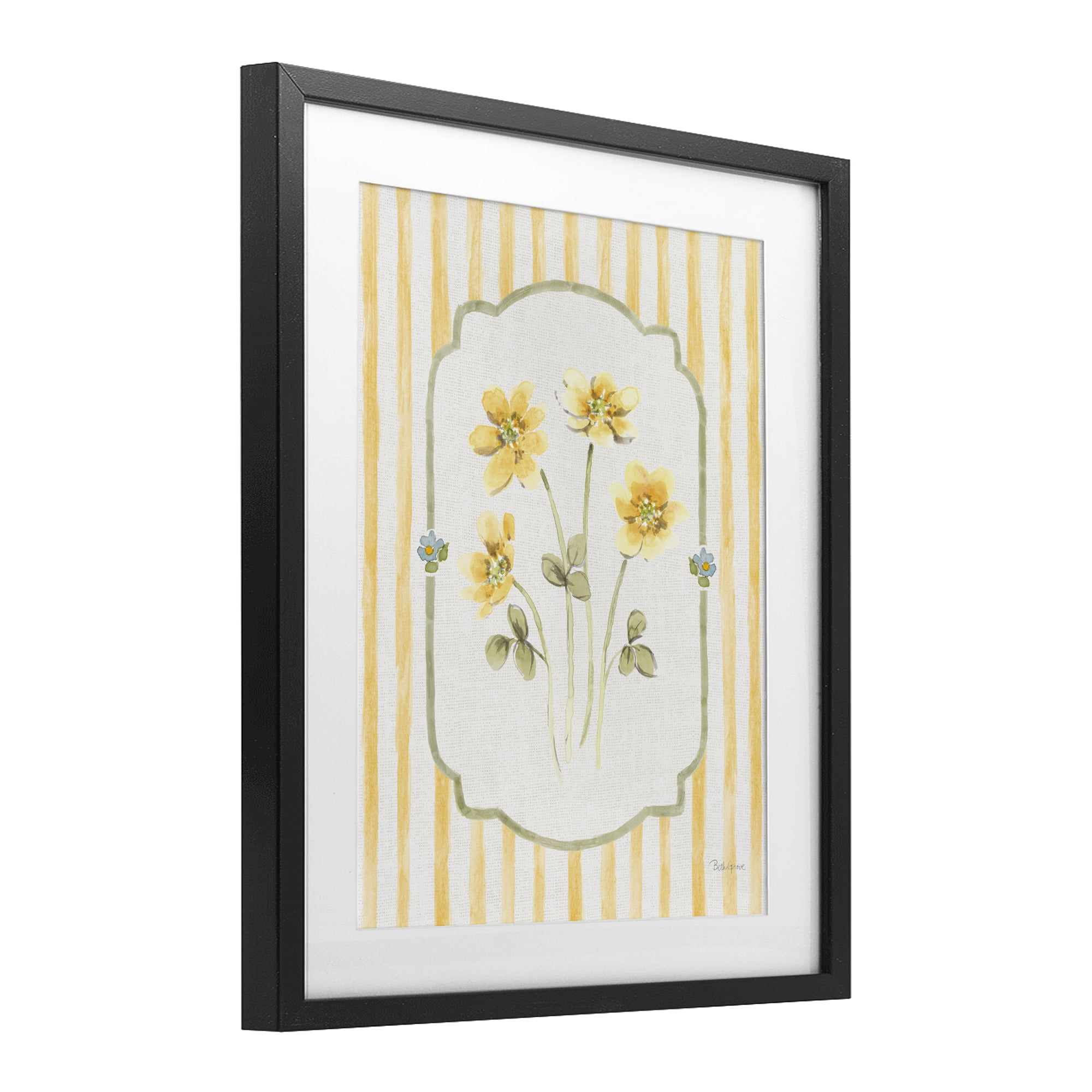 Stupell Industries Sweet Honey Flowers Black Framed Print Under Glass, design by Beth Grove