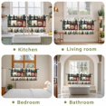 thumbnail image 6 of Forest Reindeer Tier Curtains, Country Rustic Green Red Patchwork Light Filtering Kitchen Curtains, 2Pcs Rod Pocket Half Window Treatments Panels for Sink Cafe Cabinet Camper 27.5x36 Inches, 6 of 9
