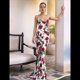 thumbnail image 4 of Vestido Maxi Ajustado de Verano para Mujer, con Tirantes y Estampado Floral, Ajustado, Sin Espalda para Fiestas y Clubes S, 4 of 10