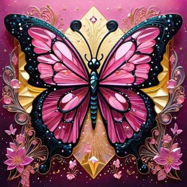 5D DIY Taladro Diamante Pintura Mariposa Kit Del Arte 40x40cm