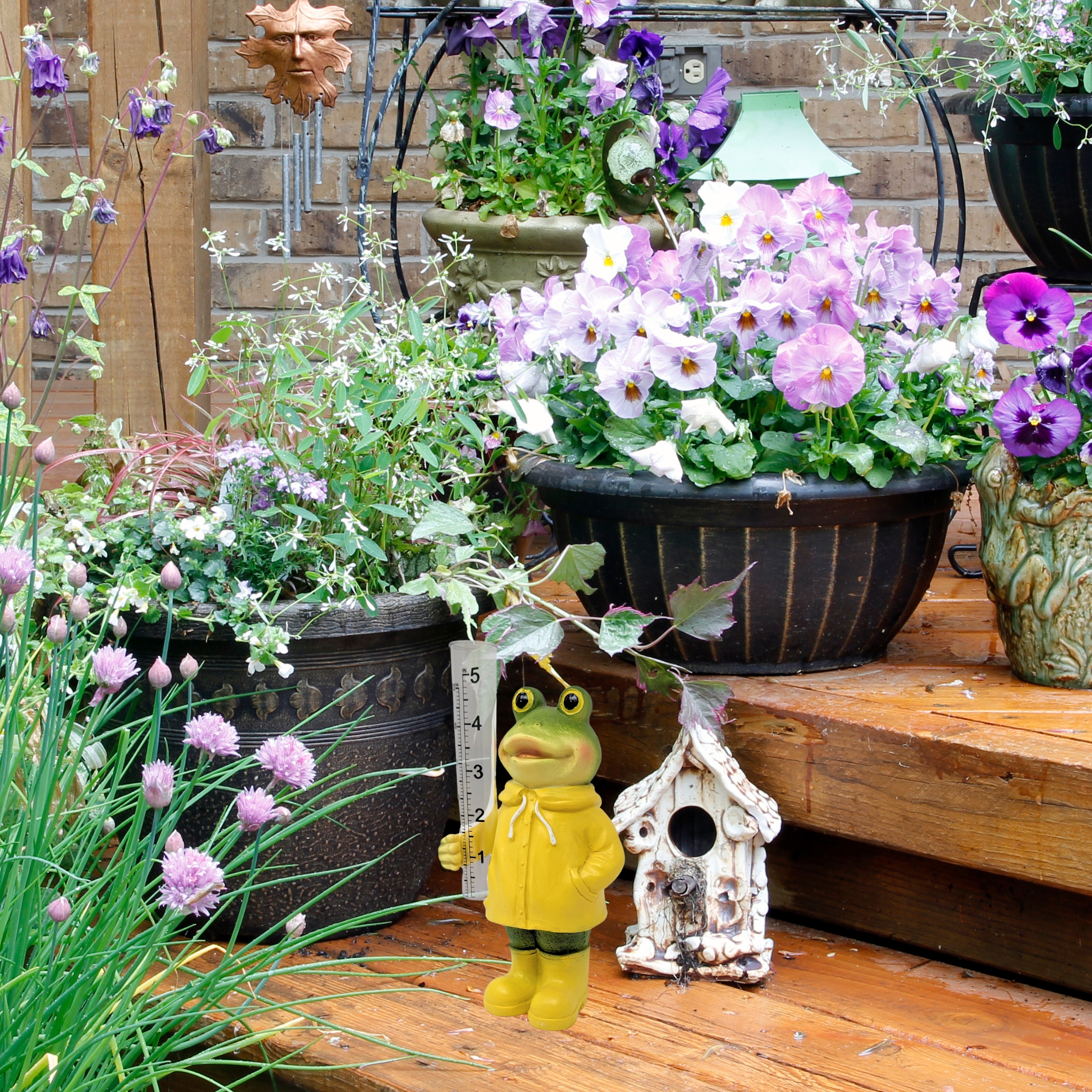 Frog Rain Gauge – Resin Garden Frog with Plastic Tube, Outdoor Decorative Rain Measurement Tool