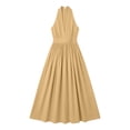 thumbnail image 6 of Ahabrexf Maxi Dress V-Neck Sleeveless Solid Color Casual Long Dress for Women Summer, 6 of 7