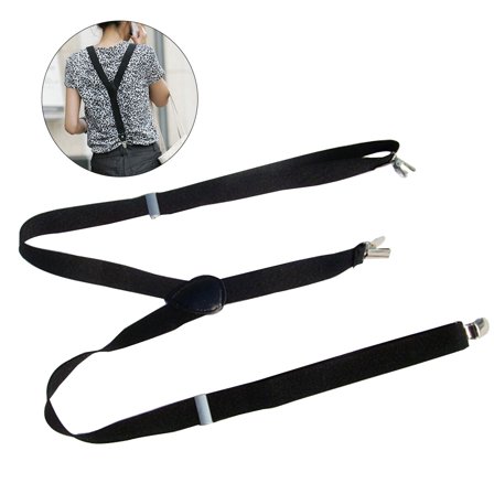HEANUJJ Black Suspenders for Women 1Set Elastic Casual Wear Anti Slip Fixing