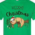 thumbnail image 4 of Inktastic Merry Christmas Cute Sloth with Santa Hat and Lights T-Shirt, 4 of 5