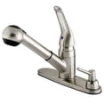 thumbnail image 1 of Kingston Brass KB708SPDK Single Loop Handle Pull-Out Kitchen Faucet with Soap Dispenser, Satin Nickel, 1 of 1