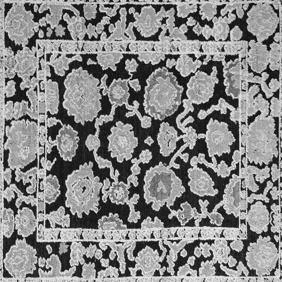 Ahgly Company Indoor Square Abstract Gray Modern Area Rugs, 4' Square
