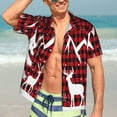 thumbnail image 7 of Disketp Hawaiian Shirts For Men,Christmas Buffalo Plaid Print Mens Casual Short Sleeve Button Down Shirts Beach Shirt, 7 of 7