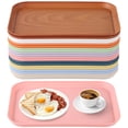thumbnail image 1 of 20 bandejas de plástico para servir alimentos, bandejas de plástico apilables de 10 colores para comida rápida, bandeja colorida para cafetería, bandeja rectangular para almuerzo, bandeja multifuncion, 1 of 5