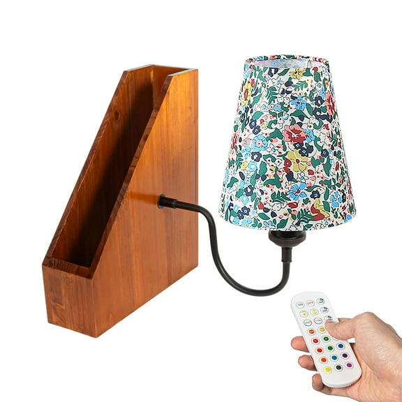 Kiven Cordless Bookshelf Lamp, Rechargeable Bookcase Lighting,Farmhouse Decorative Nightstand Storage Box with LED Light, Cordless Table Lamp for Bedside Bookshelf Cabinet DZ0375-H