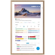 Apolosign 21.5-inch Smart Digital Calendar & Home Hub - Dual-Mode Family Wall Planner, One-Touch Privacy Photo Shield, Auto-Sync Google/iCloud, Meal & Chore Tracker, Message Board, Brown