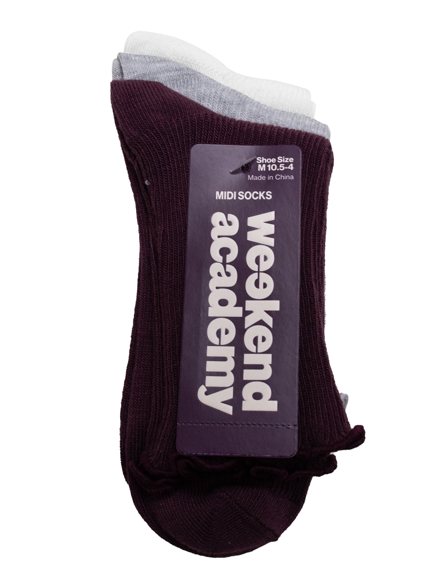 Weekend Academy Girls Scallop Edge Socks, 3-Pairs, Sizes S-L