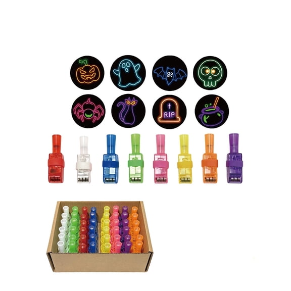 48 PC Halloween Projection Finger Lights Glow In Dark Handheld Toy With Beam Party Trick