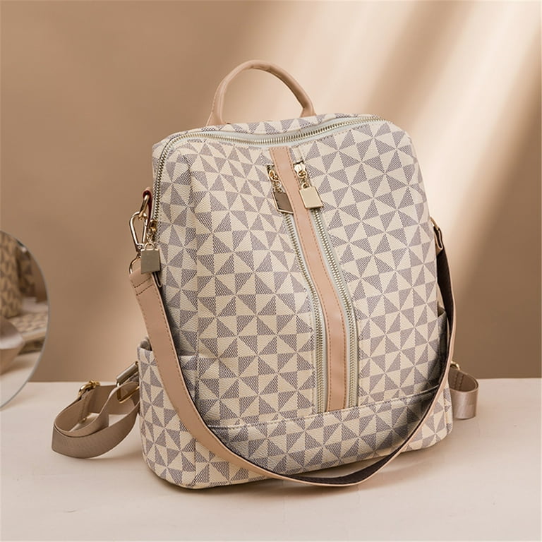 LOVECM Backpacks for Women Fashion PU Leather Bag Multipurpose Design  Convertible Satchel Bag Travel Backpack Handbag and Purse 2Pcs 