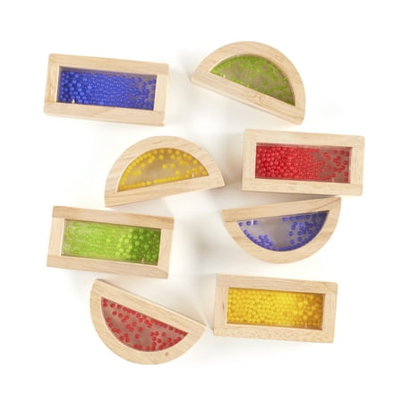 Guidecraft Guidecraft Rainbow Blocks Crystal Bead: Kids Educational and Learning Building Toys - Preschool Stacking Blocks, Multi-colored Sensory Block Play Set for Toddlers