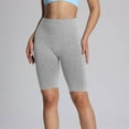 thumbnail image 6 of CFLVAEK Womens Seamless Biker Shorts Knee Length Butt Lifting Biker Shorts Comfy High Waist Tummy Control Long Biker Shorts Gray M, 6 of 10