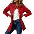 thumbnail image 5 of Danhjin Fall Coats for Women Lapel Long Sleeve Casual Button Long Jackets Winter Going out Outdoor Fashion Outerwear, 5 of 7