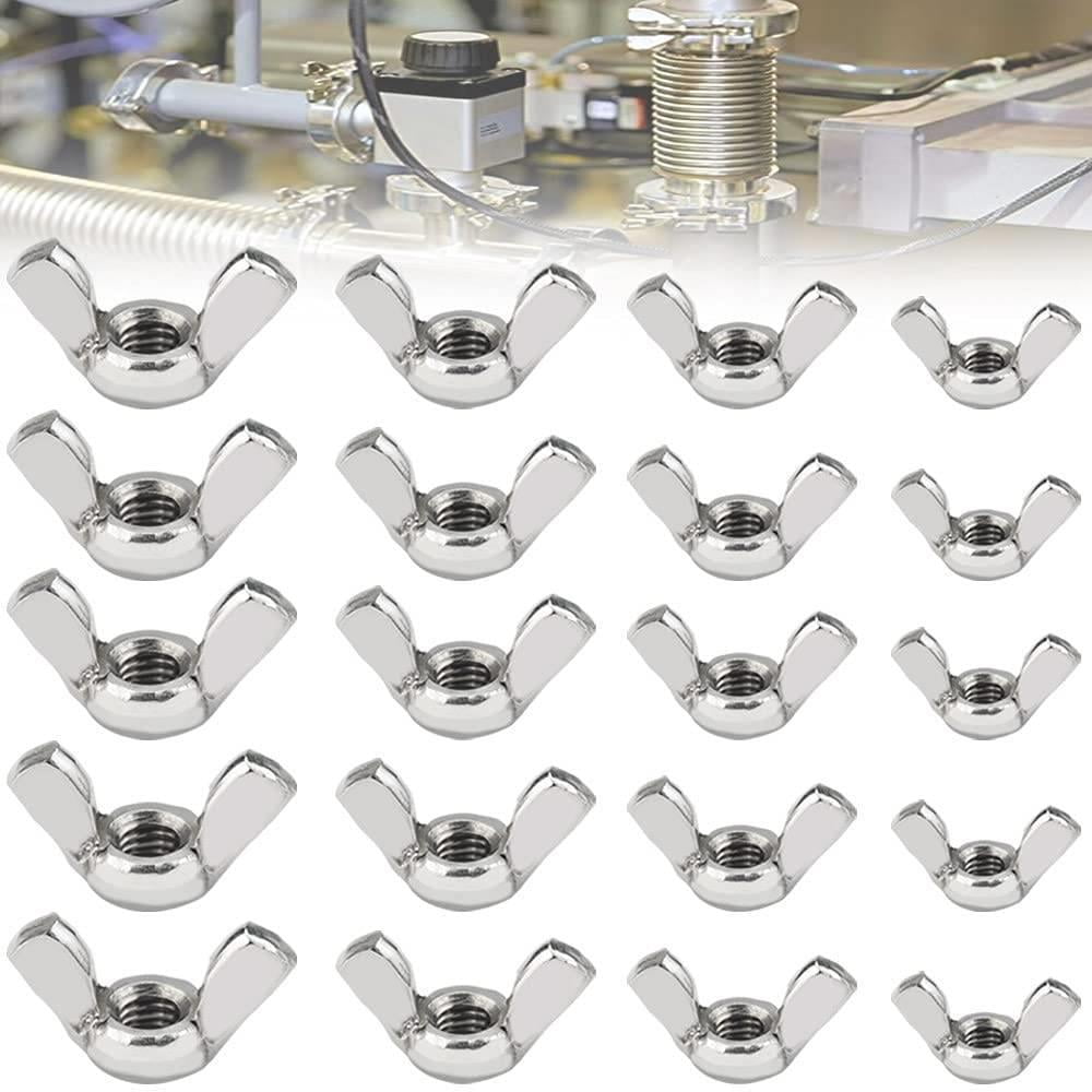 Ciaoed 100PCS Wing Nut Thumb Silver Zinc Wing Wing Nut Fastening Wing w