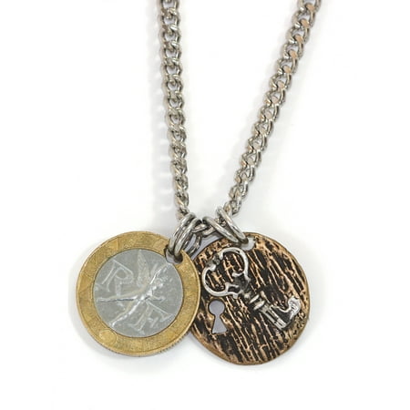 American Coin Treasures Men's French Franc Lock and Key Necklace