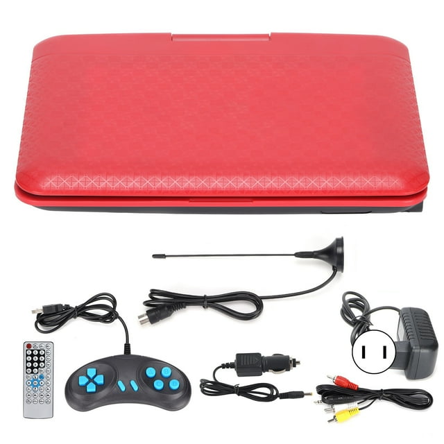 DEWIN 6.8 Inch Portable HD Children's DVD Player Multifunctional Convenient Car TV Player for Car and Outdoor 110240V(Red US Plug)