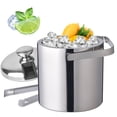 thumbnail image 2 of 1.3L Double-Wall Insulated Ice Bucket, Stainless Steel Wine Champagne Ice Bucket Beer Beverage Bar Tools Ice Bucket Chiller Cooler with Lid Tongs Handle for Home Bar Insulated Ice Bucket, 2 of 12