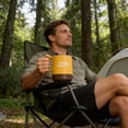thumbnail image 5 of Outdoor Cup Portable Travel Mug for Camping Hiking Picnic Reusable Coffee Tea Cup with Hanging Handle Food Safe PP Material Shatter Resistant Dishwasher Safe （Yellow）, 5 of 7