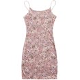 thumbnail image 1 of Women's Sleeveless Spaghetti Strap Floral Print Cami Bodycon Dress, 1 of 5