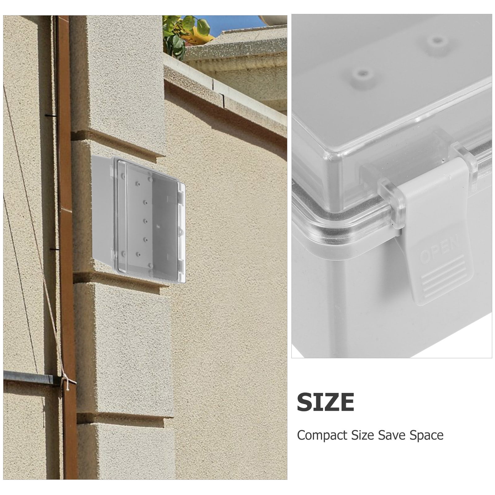 FRCOLOR Waterproof Electrical Junction Box Plastic Dustproof Outdoor Project Enclosure With Hinged Shell And Mounting Plates